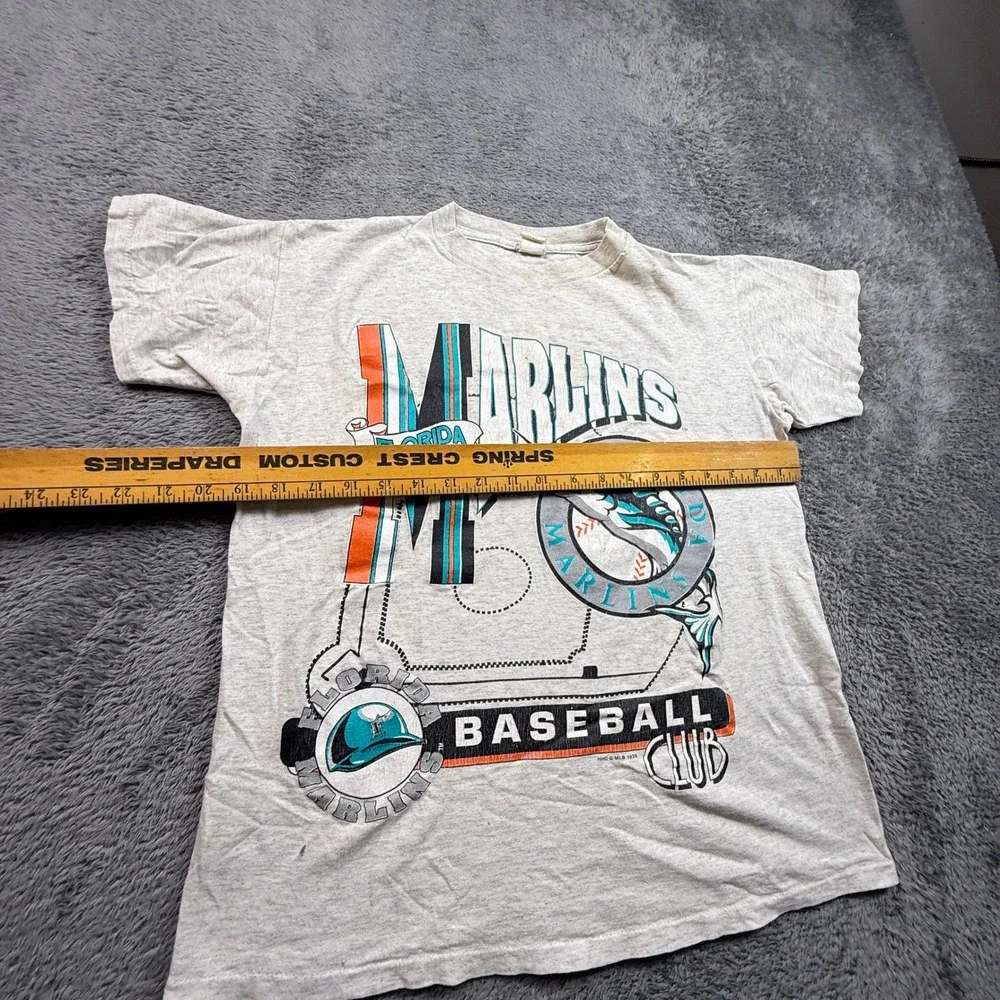 Florida Marlins T-Shirt Kids XL Gray Vintage 90s Baseball Tee USA Made 1993